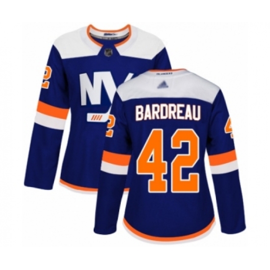 Women's New York Islanders 42 Cole Bardreau Authentic Purple Fights Cancer Practice Hockey Jersey