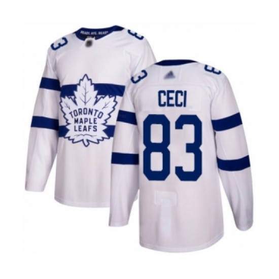 Youth Toronto Maple Leafs 83 Cody Ceci Authentic White 2018 Stadium Series Hockey Jersey
