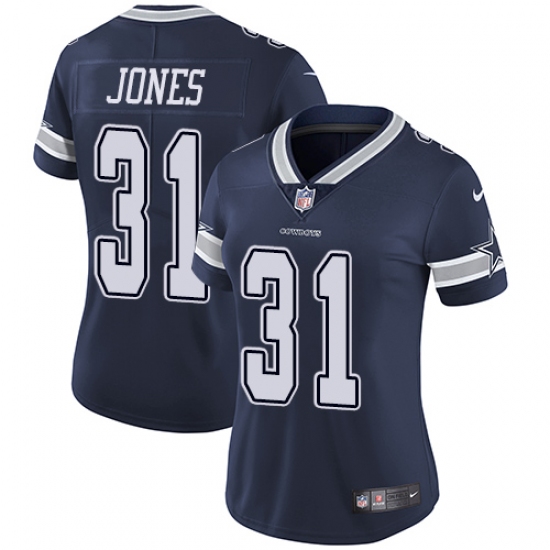 Women's Nike Dallas Cowboys 31 Byron Jones Navy Blue Team Color Vapor Untouchable Limited Player NFL Jersey