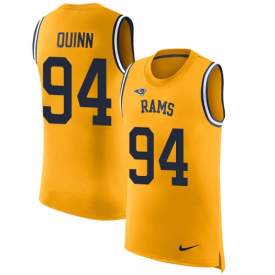 Men's Nike Los Angeles Rams 94 Robert Quinn Limited Gold Rush Player Name & Number Tank Top NFL Jersey