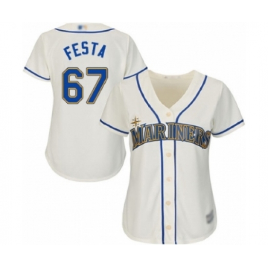 Women's Seattle Mariners 67 Matt Festa Authentic Cream Alternate Cool Base Baseball Player Jersey