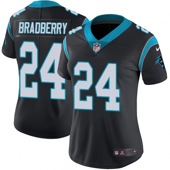Women's Nike Carolina Panthers 24 James Bradberry Black Team Color Vapor Untouchable Limited Player NFL Jersey