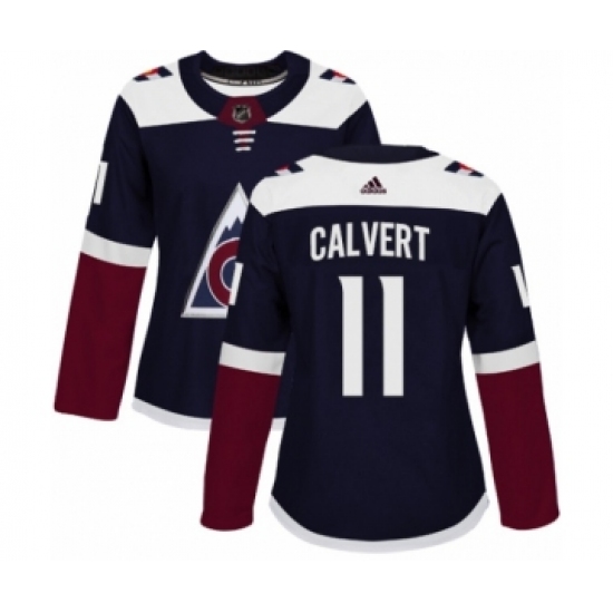 Women's Adidas Colorado Avalanche 11 Matt Calvert Premier Navy Blue Alternate NHL Jersey