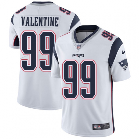 Men's Nike New England Patriots 99 Vincent Valentine White Vapor Untouchable Limited Player NFL Jersey