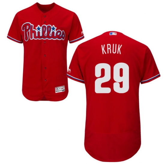 Men's Majestic Philadelphia Phillies 29 John Kruk Red Alternate Flex Base Authentic Collection MLB Jersey