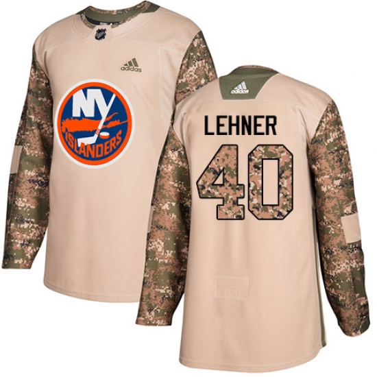 Men's Adidas New York Islanders 40 Robin Lehner Authentic Camo Veterans Day Practice NHL Jersey