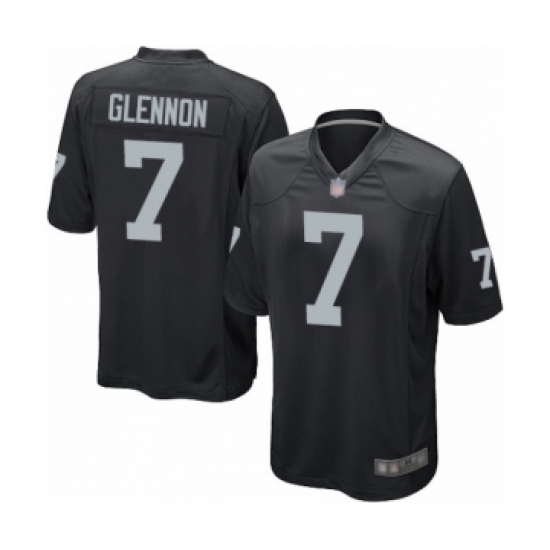 Men's Oakland Raiders 7 Mike Glennon Game Black Team Color Football Jersey