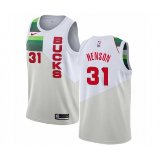 Men's Nike Milwaukee Bucks 31 John Henson White Swingman Jersey - Earned Edition