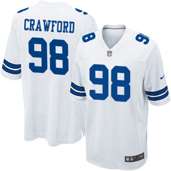 Men's Nike Dallas Cowboys 98 Tyrone Crawford Game White NFL Jersey