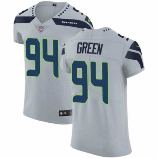 Men's Nike Seattle Seahawks 94 Rasheem Green Grey Alternate Vapor Untouchable Elite Player NFL Jersey