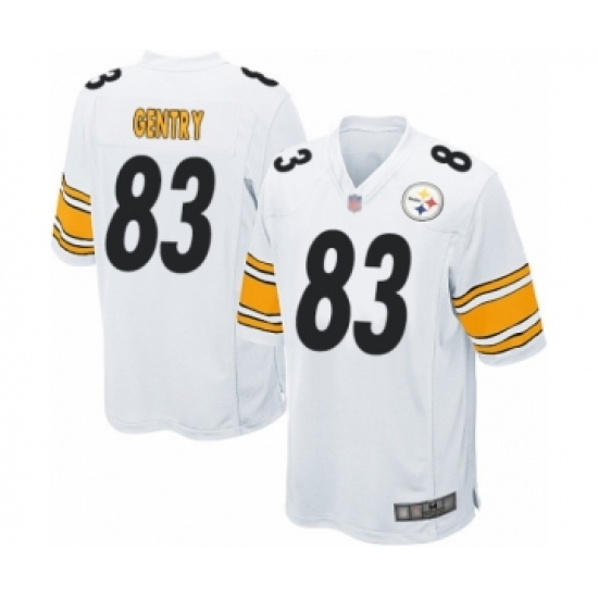 Men's Pittsburgh Steelers 83 Zach Gentry Game White Football Jersey