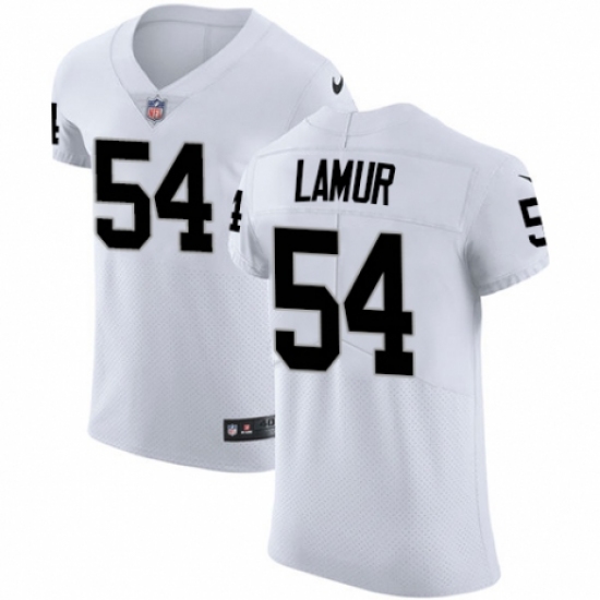 Men's Nike Oakland Raiders 54 Emmanuel Lamur White Vapor Untouchable Elite Player NFL Jersey