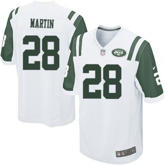 Men's Nike New York Jets 28 Curtis Martin Game White NFL Jersey