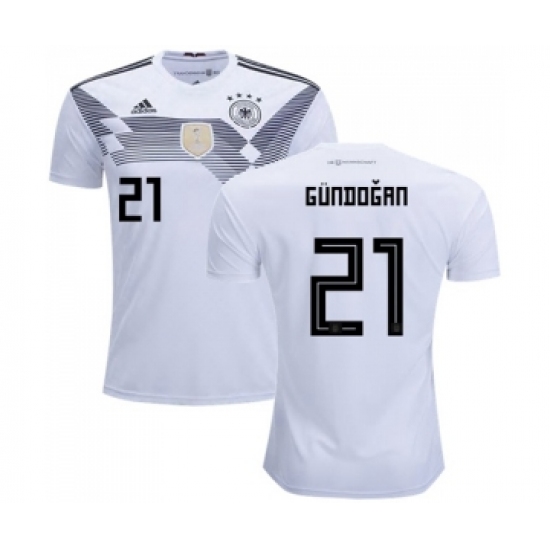 Germany 21 Gundogan White Home Soccer Country Jersey