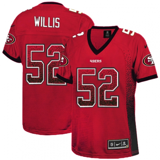 Women's Nike San Francisco 49ers 52 Patrick Willis Elite Red Drift Fashion NFL Jersey