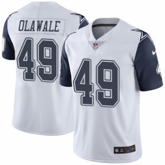 Youth Nike Dallas Cowboys 49 Jamize Olawale Limited White Rush Vapor Untouchable NFL Jersey
