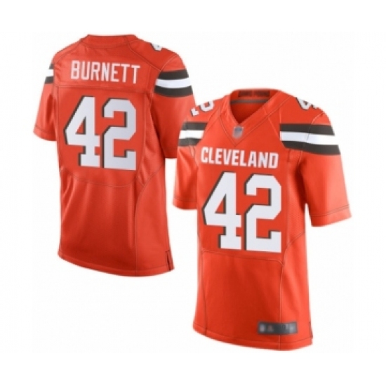 Men's Cleveland Browns 42 Morgan Burnett Elite Orange Alternate Football Jersey