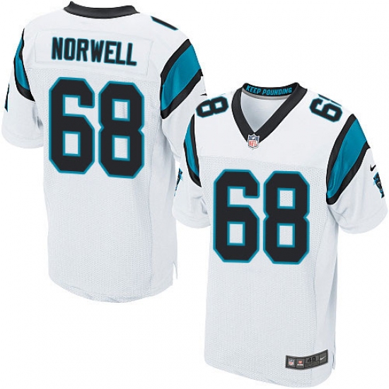 Men's Nike Carolina Panthers 68 Andrew Norwell Elite White NFL Jersey