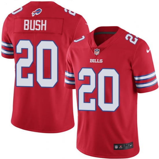Men's Nike Buffalo Bills 20 Rafael Bush Limited Red Rush Vapor Untouchable NFL Jersey