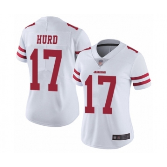 Women's San Francisco 49ers 17 Jalen Hurd White Vapor Untouchable Limited Player Football Jersey