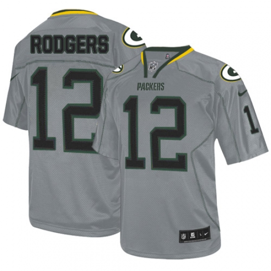 Men's Nike Green Bay Packers 12 Aaron Rodgers Elite Lights Out Grey NFL Jersey
