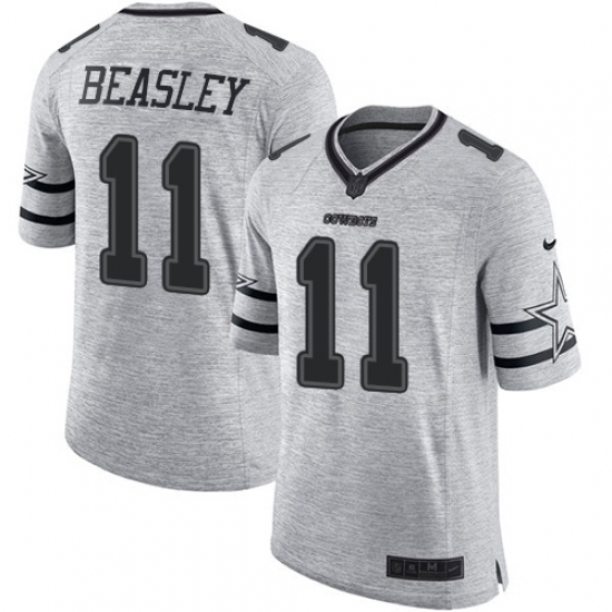 Men's Nike Dallas Cowboys 11 Cole Beasley Limited Gray Gridiron II NFL Jersey