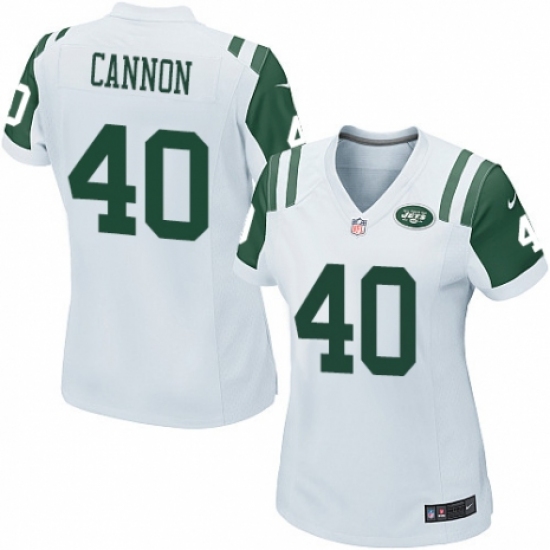 Women's Nike New York Jets 40 Trenton Cannon Game White NFL Jersey