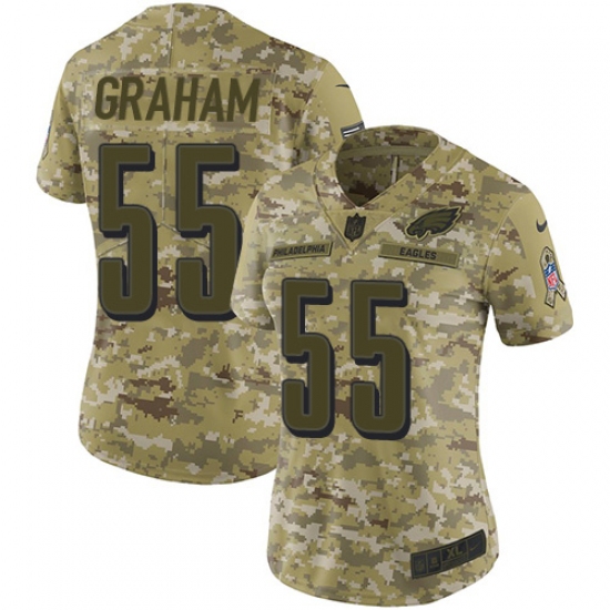 Women's Nike Philadelphia Eagles 55 Brandon Graham Limited Camo 2018 Salute to Service NFL Jersey
