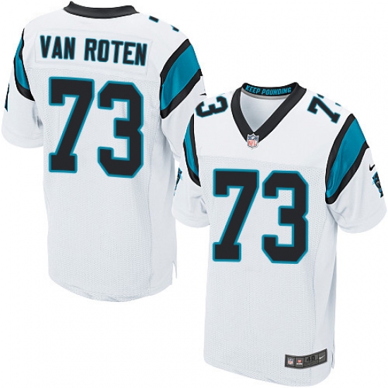 Men's Nike Carolina Panthers 73 Greg Van Roten Elite White NFL Jersey