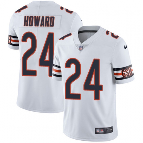 Men's Nike Chicago Bears 24 Jordan Howard White Vapor Untouchable Limited Player NFL Jersey