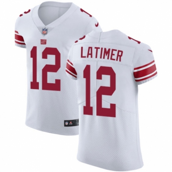 Men's Nike New York Giants 12 Cody Latimer White Vapor Untouchable Elite Player NFL Jersey