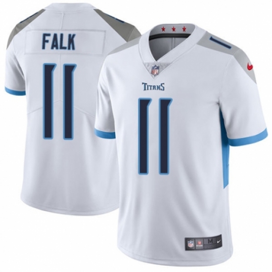 Men's Nike Tennessee Titans 11 Luke Falk White Vapor Untouchable Limited Player NFL Jersey