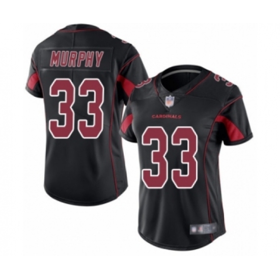Women's Arizona Cardinals 33 Byron Murphy Limited Black Rush Vapor Untouchable Football Jersey