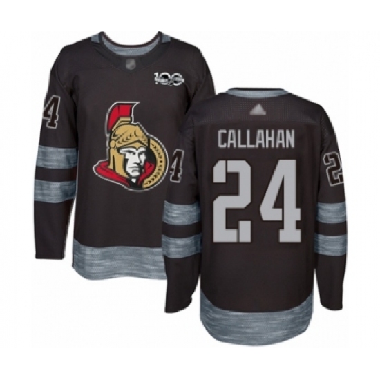 Men's Ottawa Senators 24 Ryan Callahan Authentic Black 1917-2017 100th Anniversary Hockey Jersey