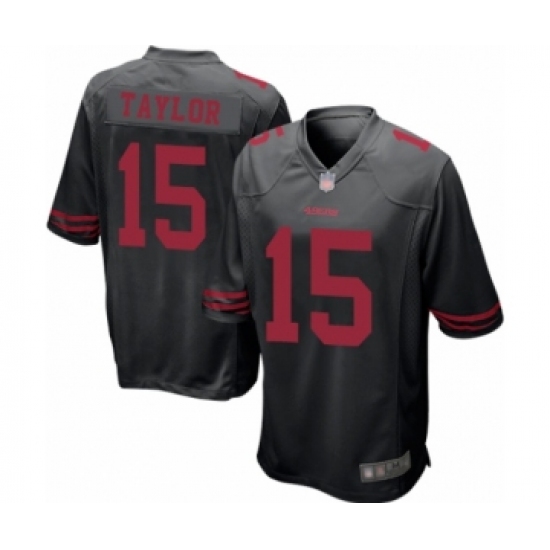 Men's San Francisco 49ers 15 Trent Taylor Game Black Football Jersey