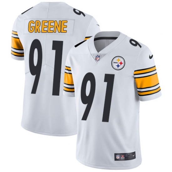 Youth Nike Pittsburgh Steelers 91 Kevin Greene White Vapor Untouchable Limited Player NFL Jersey