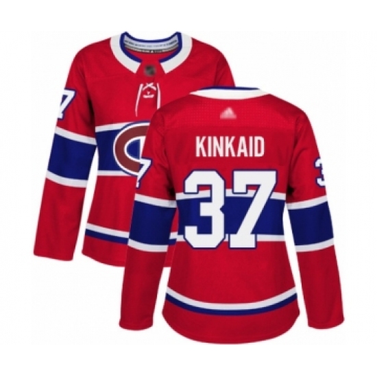 Women's Montreal Canadiens 37 Keith Kinkaid Authentic Red Home Hockey Jersey