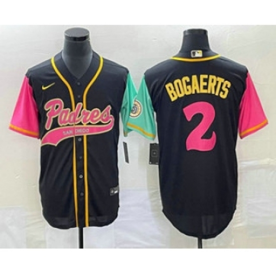 Men's San Diego Padres 2 Xander Bogaerts Black NEW 2023 City Connect Cool Base Stitched Jersey