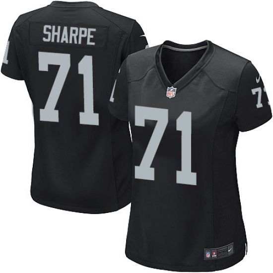 Women's Nike Oakland Raiders 71 David Sharpe Game Black Team Color NFL Jersey