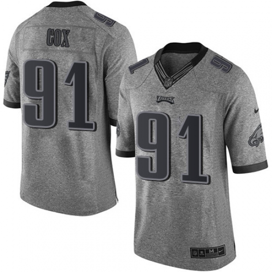 Men's Nike Philadelphia Eagles 91 Fletcher Cox Limited Gray Gridiron NFL Jersey