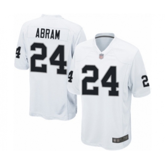Men's Oakland Raiders 24 Johnathan Abram Game White Football Jersey