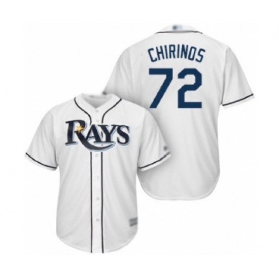 Youth Tampa Bay Rays 72 Yonny Chirinos Authentic White Home Cool Base Baseball Player Jersey