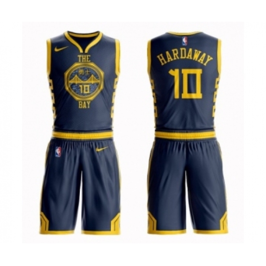 Women's Nike Golden State Warriors 10 Tim Hardaway Swingman Navy Blue NBA Suit Jersey - City Edition