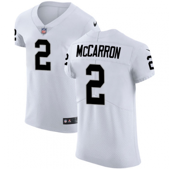 Men's Nike Oakland Raiders 2 AJ McCarron White Vapor Untouchable Elite Player NFL Jersey