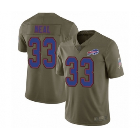 Men's Buffalo Bills 33 Siran Neal Limited Olive 2017 Salute to Service Football Jersey