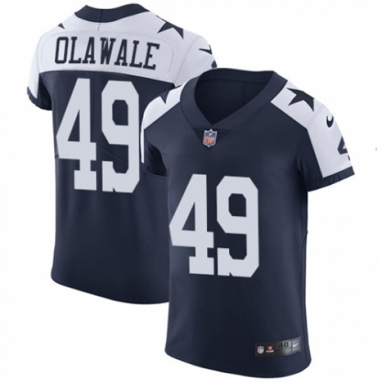 Men's Nike Dallas Cowboys 49 Jamize Olawale Navy Blue Alternate Vapor Untouchable Elite Player NFL Jersey