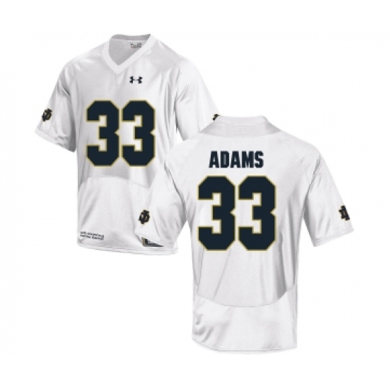 Notre Dame Fighting Irish 33 Josh Adams White College Football Jersey