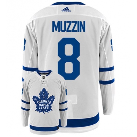 Men's Adidas Toronto Maple Leafs 8 Jake Muzzin White Road Authentic Stitched NHL Jersey