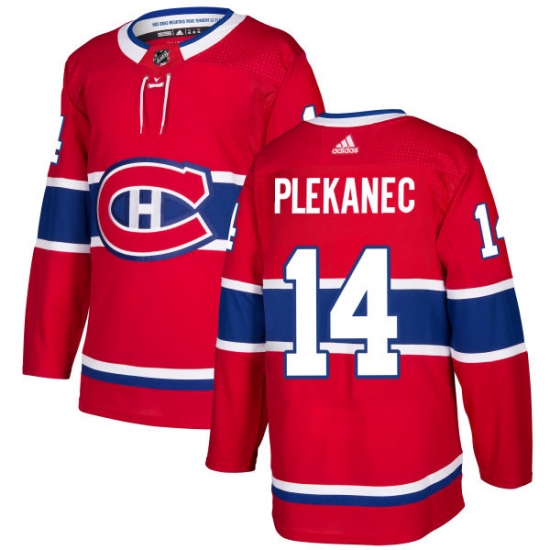 Men's Adidas Montreal Canadiens 14 Tomas Plekanec Premier Red Home NHL Jersey
