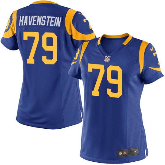 Women's Nike Los Angeles Rams 79 Rob Havenstein Game Royal Blue Alternate NFL Jersey